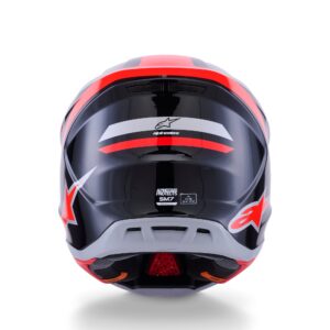 Alpinestars kiiver S-M7 Rise Black/Silver/Fluo Red, L