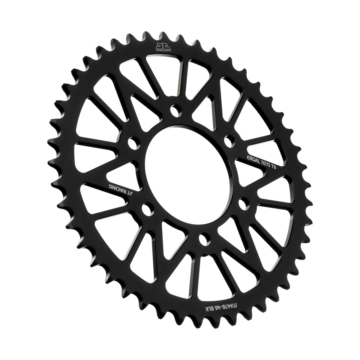 JT tagumine alumiiniumist hammasratas 7075 T6 must JTA478.46BLK