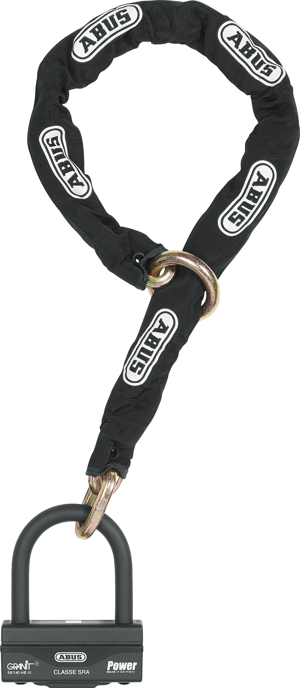 ABUS lukk-kett Granit 58/140HBIII100 + 12KS120 must aas