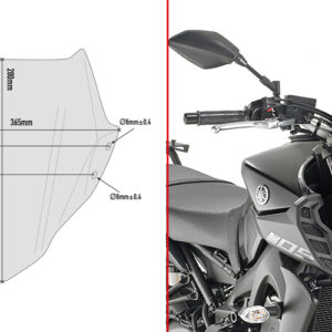 Givi spetsiifiline suitsune ekraan 28 x 36.5 cm MT-09 (17-18)