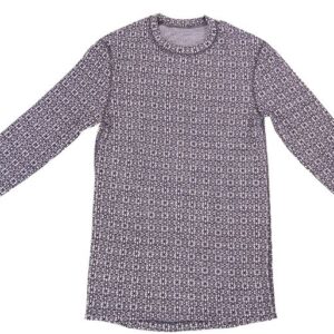 SVALA Merino disainiga O-kaelusega särk Jacquard must/valge, 2XL