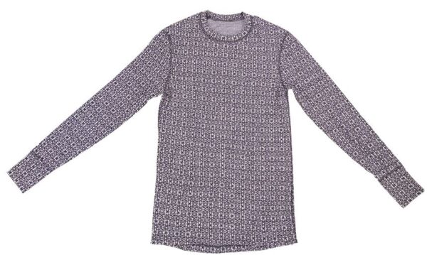 SVALA Merino disainiga O-kaelusega särk Jacquard must/valge, M