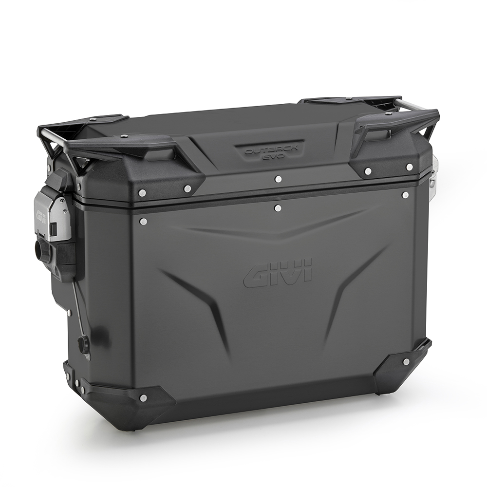 Givi Trekker Outback EVO Cam-Side must alumiiniumist külgkohver paremale 33 l müüakse ilma lukuta