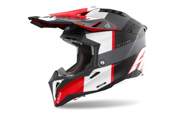Airoh kiiver Aviator 3 Monarch Grey/Red Matt, S