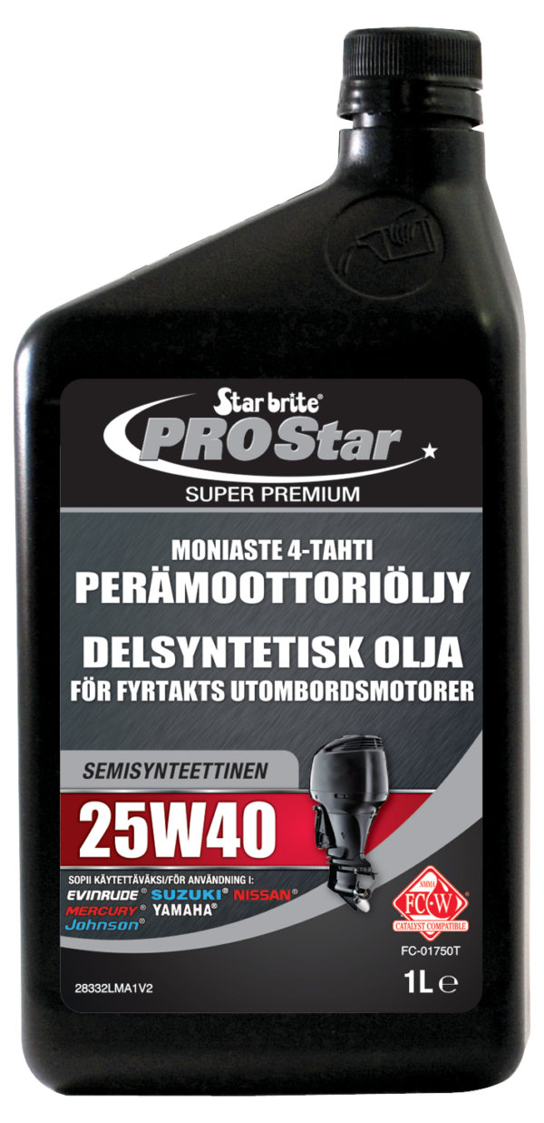 Star brite premium sünteetiline segu 4-taktilise paadiõli 25W40 1 L