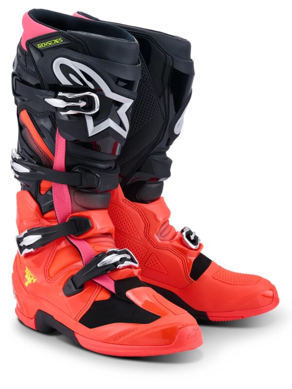Alpinestars Boot Tech 7 must/punane fluo/roosa fluo, 43 (9)