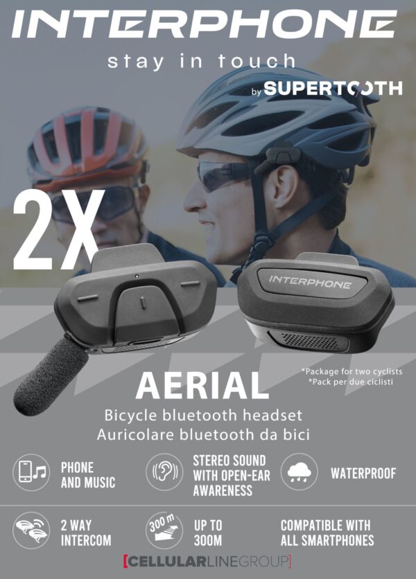 Interphone Aerial jalgratta BT peakomplekt Twin Pack