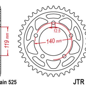 JT tagumise ratta hammasratas JTR10.42ZBK