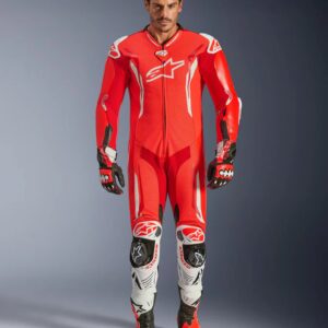 Alpinestars nahkne komplekt 1-osaline GP Tech v5 Fluo Punane/Valge, 50