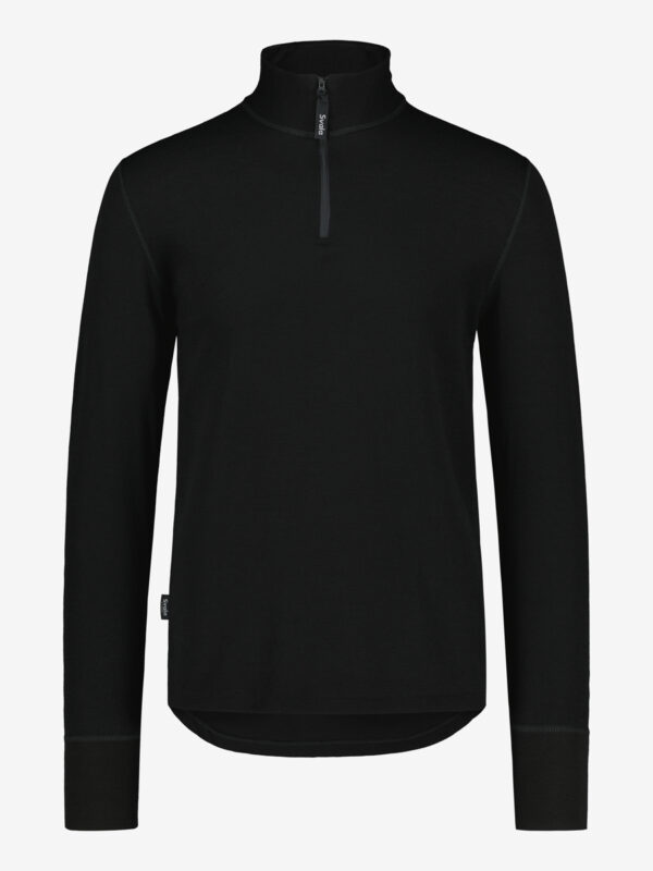 SVALA Merino Extreme T-särk lukuga kaelus must, L