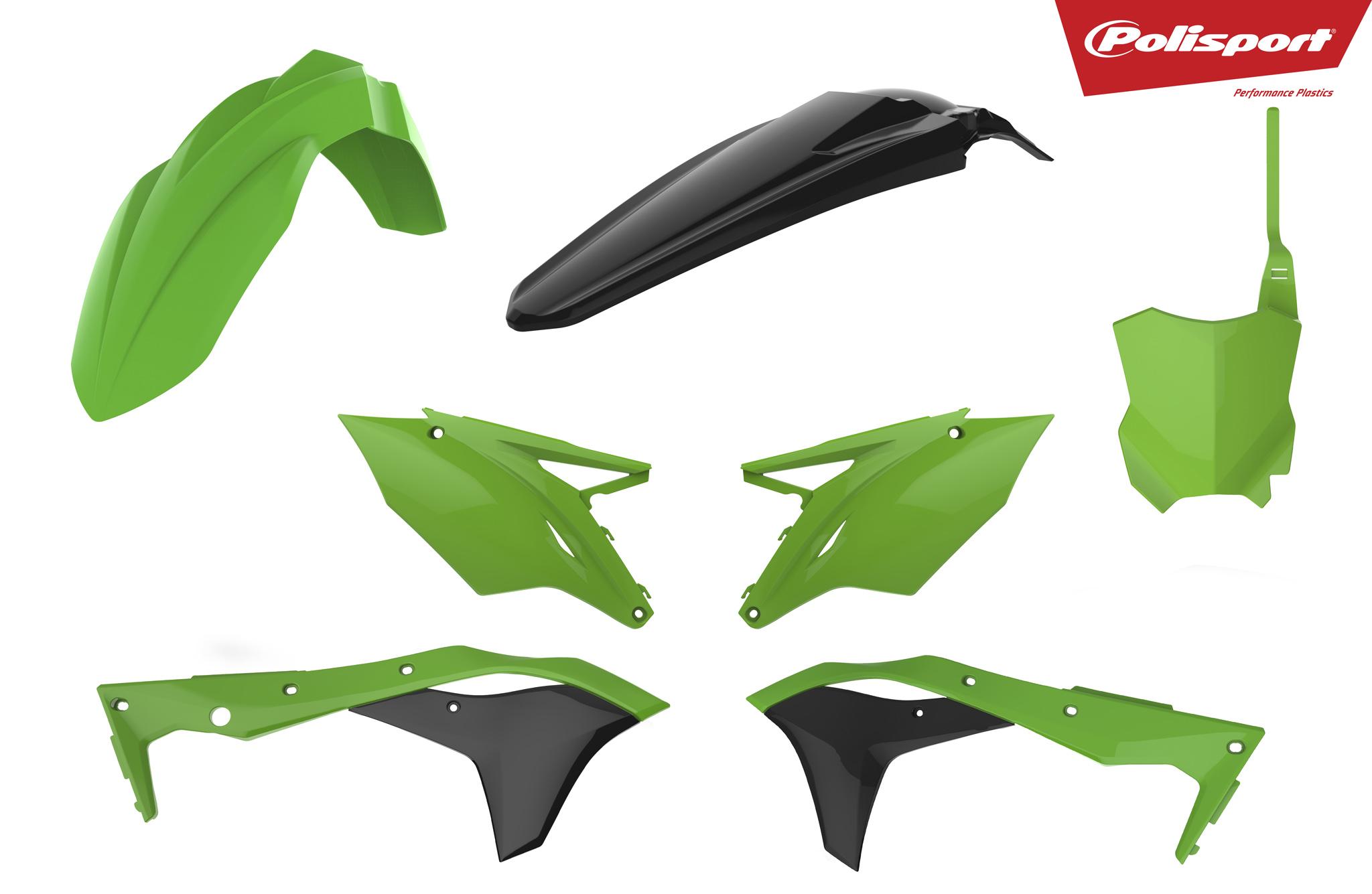 Polisport komplekt Kawasaki KX250F (17-18) roheline/must (1)