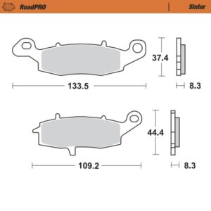 Moto-Master RoadPRO sinter piduriklotsid taga