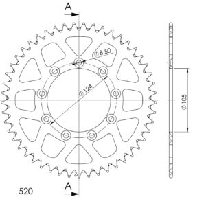 Supersprox alumiiniumist tagumine hammasratas RAL-151:49 must