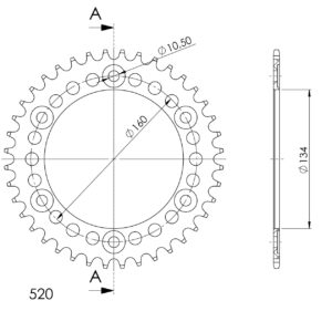 Supersprox alumiiniumist tagumine hammasratas HO punane 45