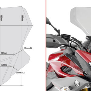GIVI spetsiifiline ekraan läbipaistev 48 x 42 cm (k x l) MT-09 Tracer (15)