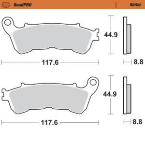 Moto-Master RoadPRO sinter piduriklotsid taga