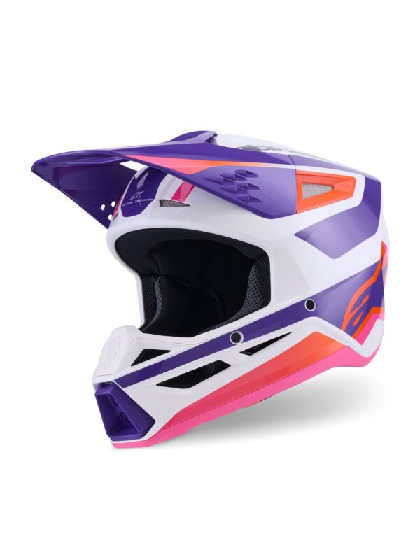 Alpinestars kiiver S-M3 Heat Whit/Purple/Pink, M