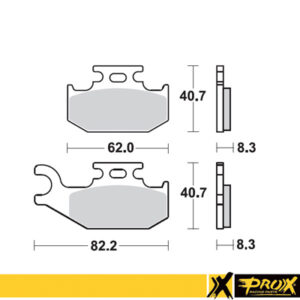 ProX esimesed piduriklotsid LT-A400 '08-11 + LT-A450 '07-10 (parem)