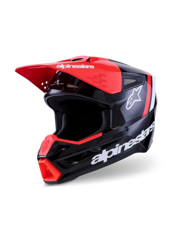 Alpinestars kiiver S-M3 Radium Black/Fluo Red/White, S