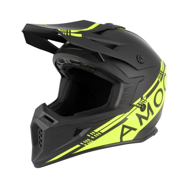AMOQ Meteor V2 kiiver Black/HiVis, XL