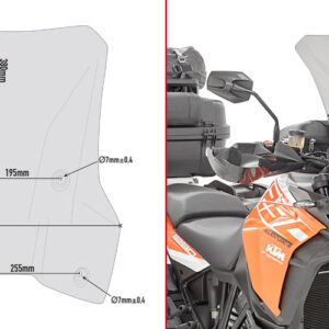 Givi spetsiifiline ekraan suitsune 38 x 40 cm 1290 Adventure S / Adventure R (17)