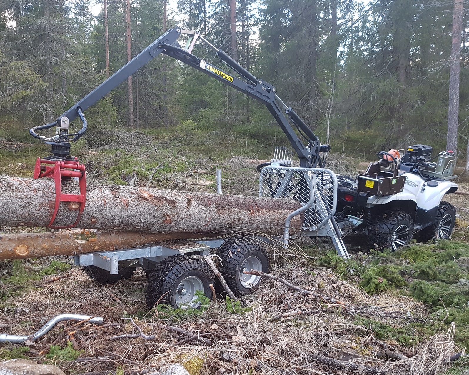 ATV haaratskraana haagis 350-II hüdrauliline rullajam ja vints