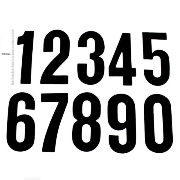 TMV numbrid 200mm must '8' (20 tk)