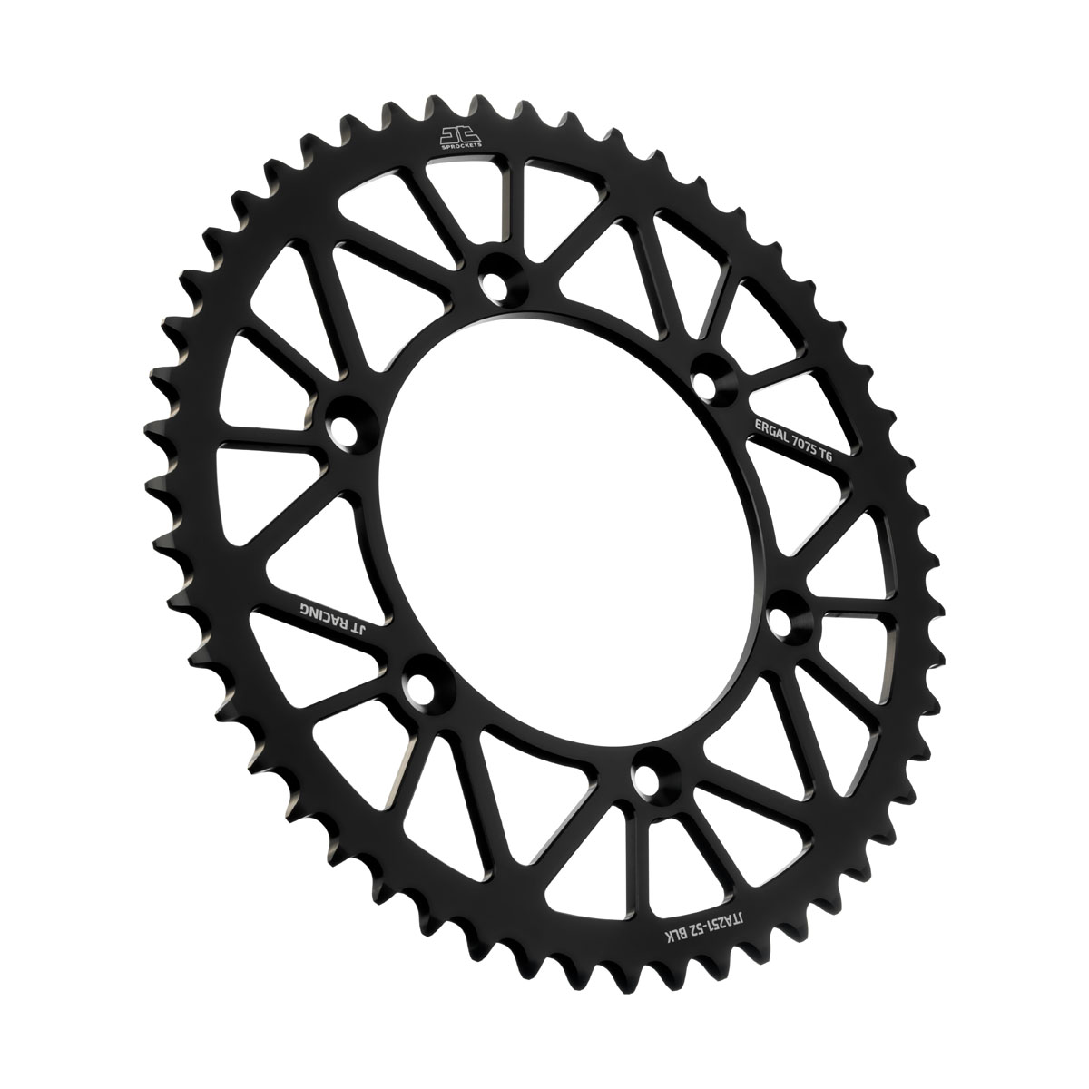 JT tagumine alumiiniumist hammasratas 7075 T6 must JTA251.52BLK
