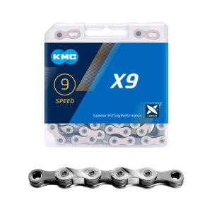 Kett 9-v KMC X9, hõbe/hall, 1/2 x 11/128", 114L