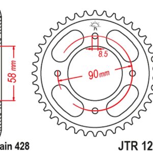 JT tagumine hammasratas JTR1231.36