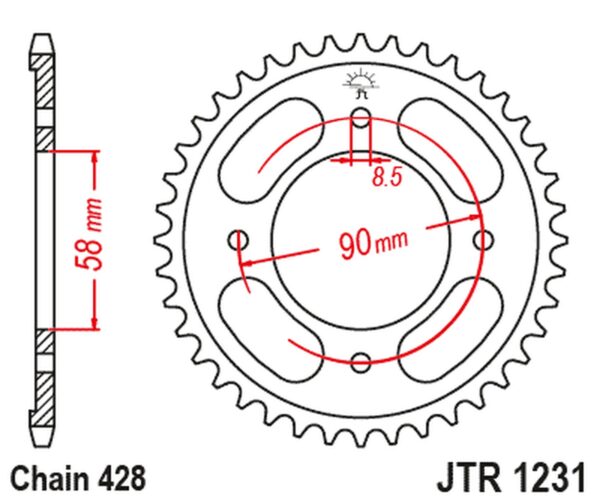 JT tagumine hammasratas JTR1231.36