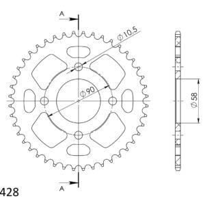 Supersprox alumiiniumist tagumine hammasratas HO CBR125 11- punane 44