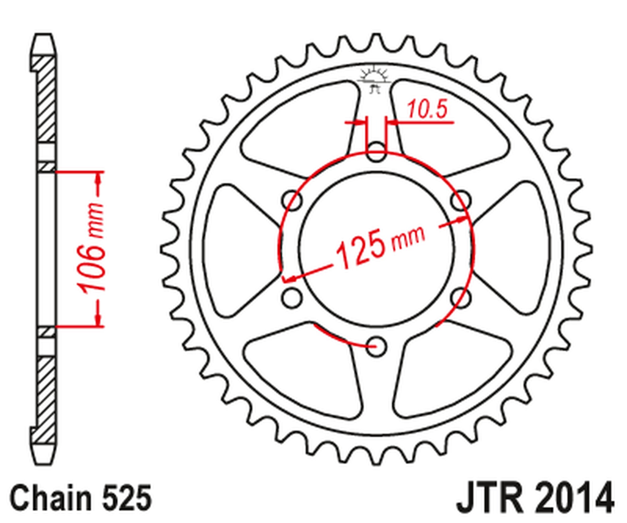 JT tagumine hammasratas ZBK - must tsink JTR2014.48ZBK