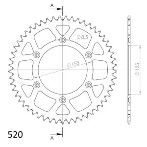 Supersprox Alu tagumine hammasratas HO CR/CRF punane 50