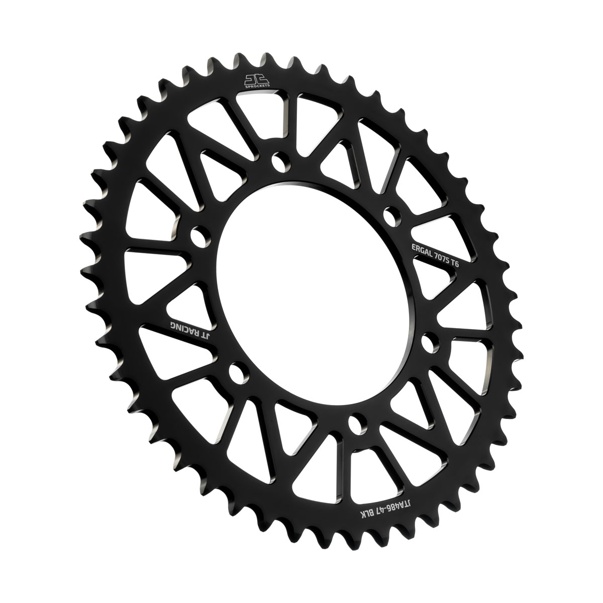 JT tagumine alumiiniumist hammasratas 7075 T6 must JTA486.47BLK