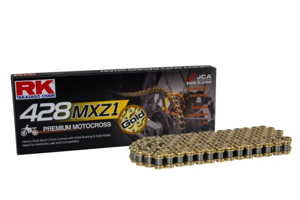 RK GB428MXZ1 offroad/tänava kett Gold +CL (Connect.link)
