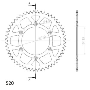Supersprox tagumine hammasratas Alu KTM/Husqv./Husab. oranž 48