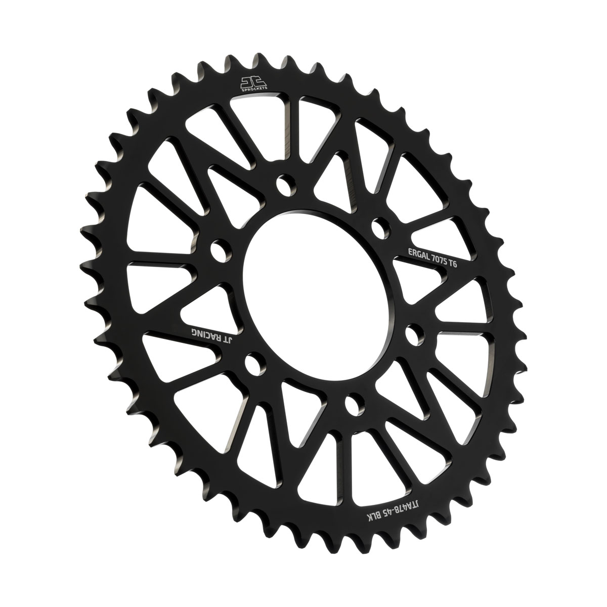 JT tagumine alumiiniumist hammasratas 7075 T6 must JTA478.45BLK