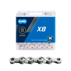 Kett 6/7/8-v KMC X8, hõbe, 1/2 x 3/32", 114L
