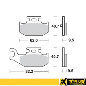 ProX tagumised piduriklotsid YXR660 Rhino '04-06 (vasak) + YFM700R Rap