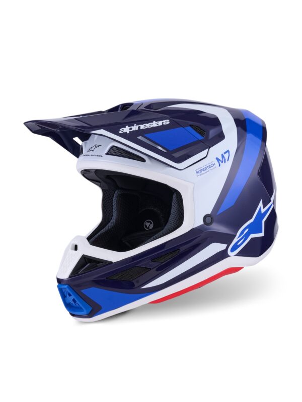Alpinestars kiiver S-M7 Rise Blue/White, L