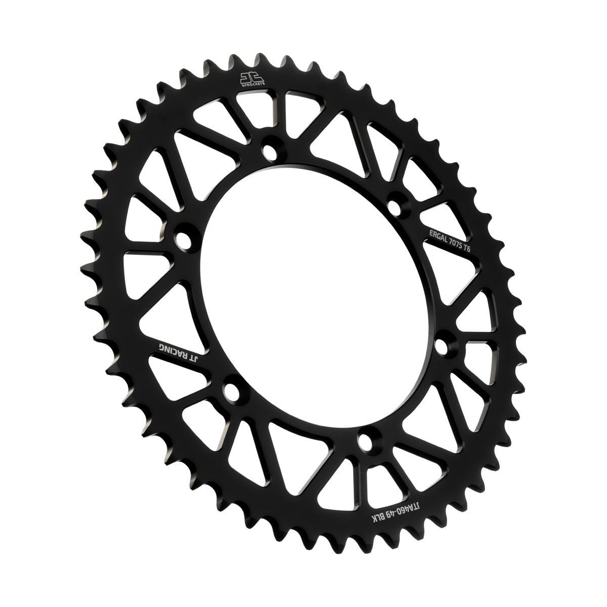 JT tagumine alumiiniumist hammasratas 7075 T6 must JTA460.49BLK