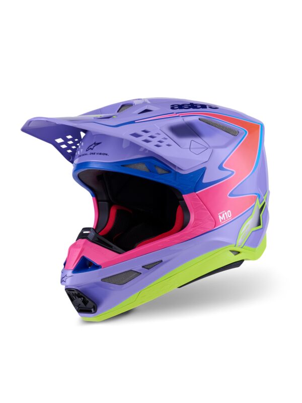 Alpinestars kiiver S-M10 JL R01 Purple/Fluo Pink/Fluo Yellow, S