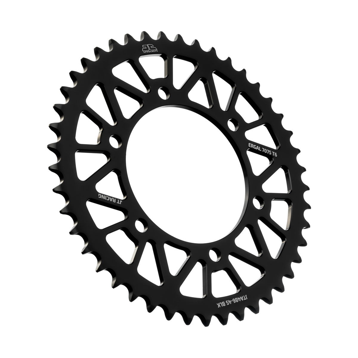 JT tagumine alumiiniumist hammasratas 7075 T6 must JTA486.45BLK
