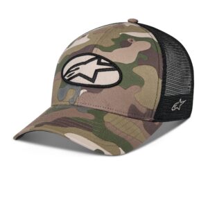 Alpinestars Oblique Camo Trucker Snapback müts, roheline/kamo, One Size