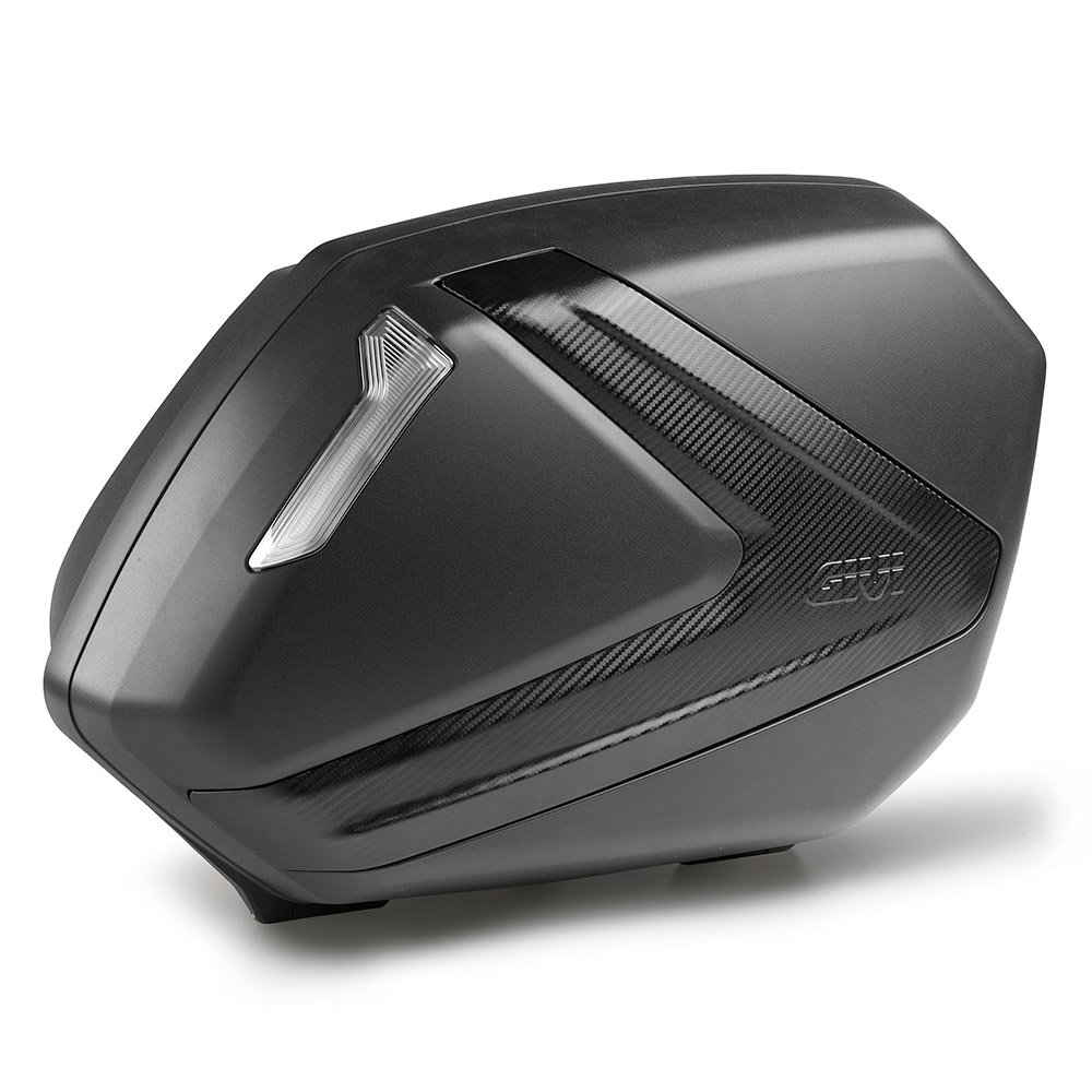 Givi V37 Tech mustade külgkottide paar suitsuste helkuritega ja carbon-look viimistlusega