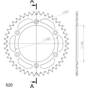 Supersprox alu tagumine hammasratas KTM/Husqv./Husab. oranž 42