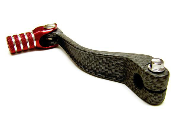 Tec-X käigupedaal Carbon-style/punane Derbi Senda / Aprilia RXSX 06- / Gilera RC