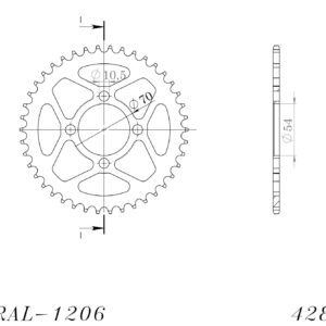 Supersprox alumiiniumist tagumine hammasratas HO CBR125 04-10 punane 42