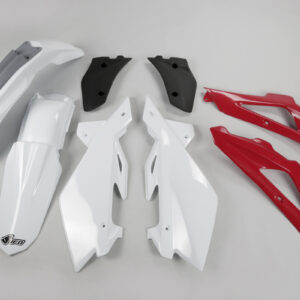 UFO plastdetailide komplekt 4-osa punane/valge HVA 2-taktiline CR125/250 06-08